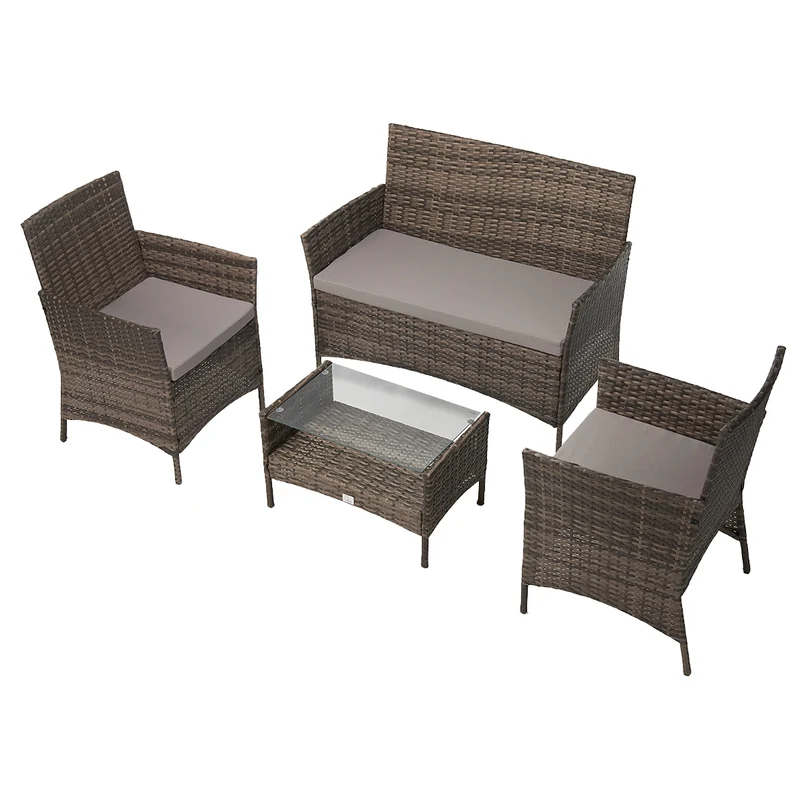 91925 + 91102 Rattan + Haube Brooklyn Set Braun (92925)