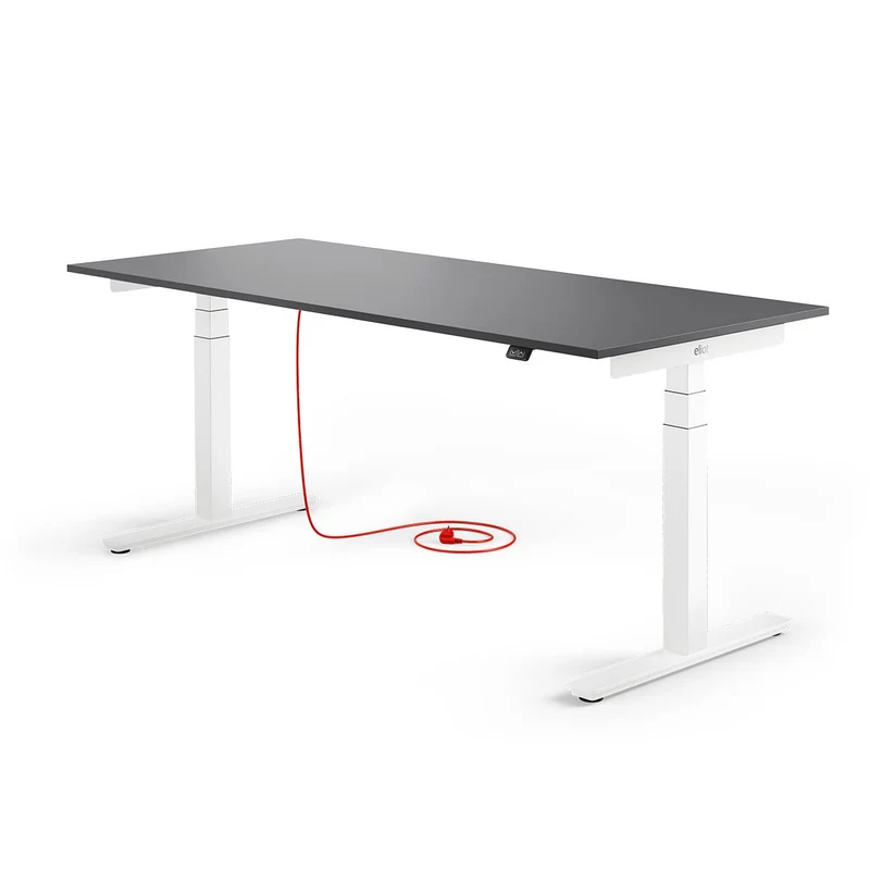 Eliot Pro White Tischplatte Soft Graphite 180x80cm