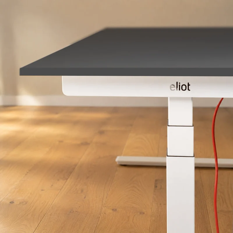 Eliot Pro White Tischplatte Soft Graphite 140x70cm