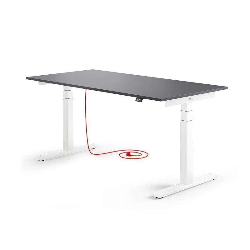 Eliot Pro White Tischplatte Soft Graphite 160x80cm