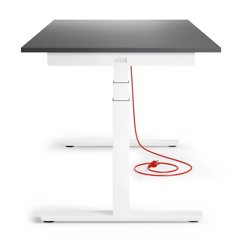 Eliot Pro White Tischplatte Soft Graphite 120x70cm