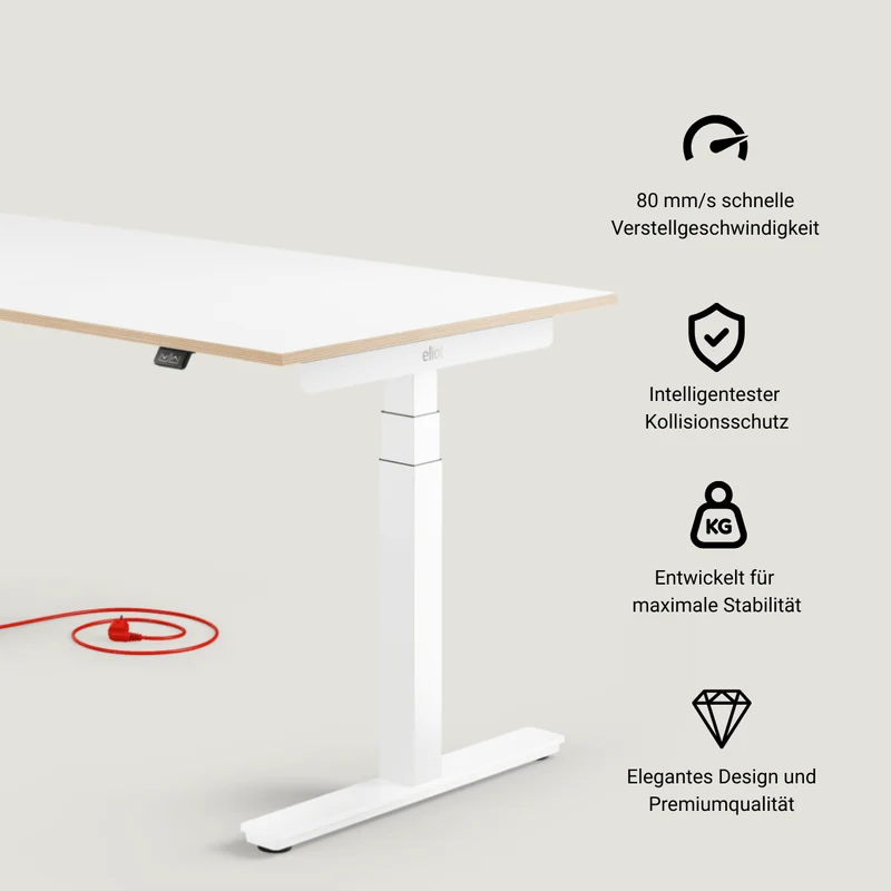 Eliot Pro White Tischplatte Multiplex Fenix Bianco 140x70cm