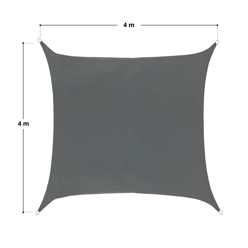 Sonnensegel Viereck Dunkelgrau 4x4m