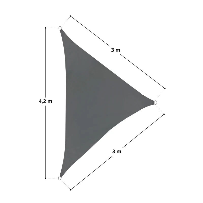 Sonnensegel Dreieck Dunkelgrau 3x3x4,2m