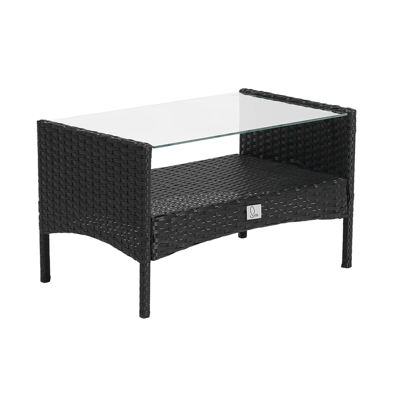 91924 + 91102 Rattan + Haube Brooklyn Set Schwarz (92924)