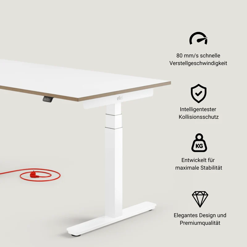 Eliot Pro White Tischplatte Design White 140x70cm