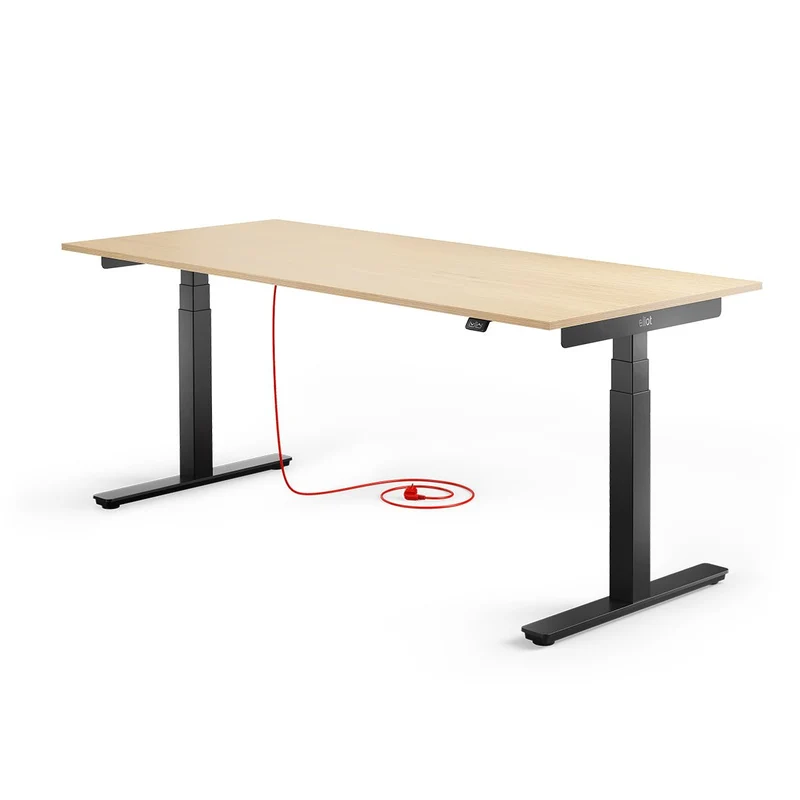 Eliot Pro Black Tischplatte Eiche Multiplex 180x80cm