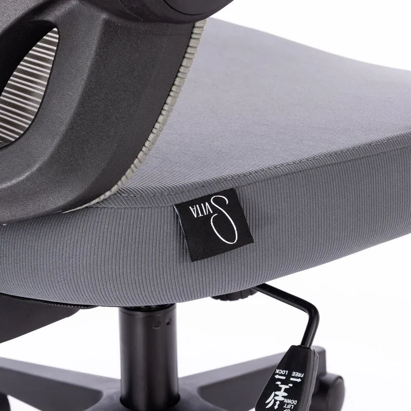 TOM Bürostuhl Schreibtischstuhl ergonomisch verstellbar Rollen Schwarz/Grau