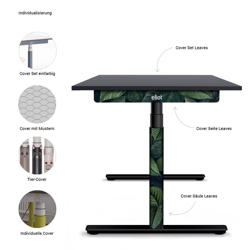 Eliot Original Black Tischplatte Design White 180x80cm