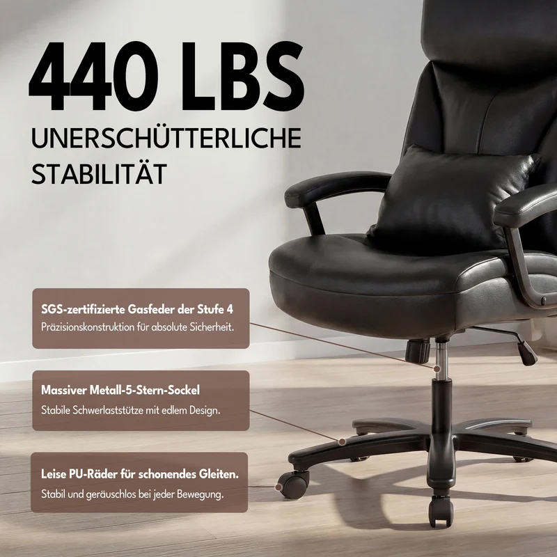 XXL-Chefsessel – großzügiger Komfort und zuverlässige Stabilität