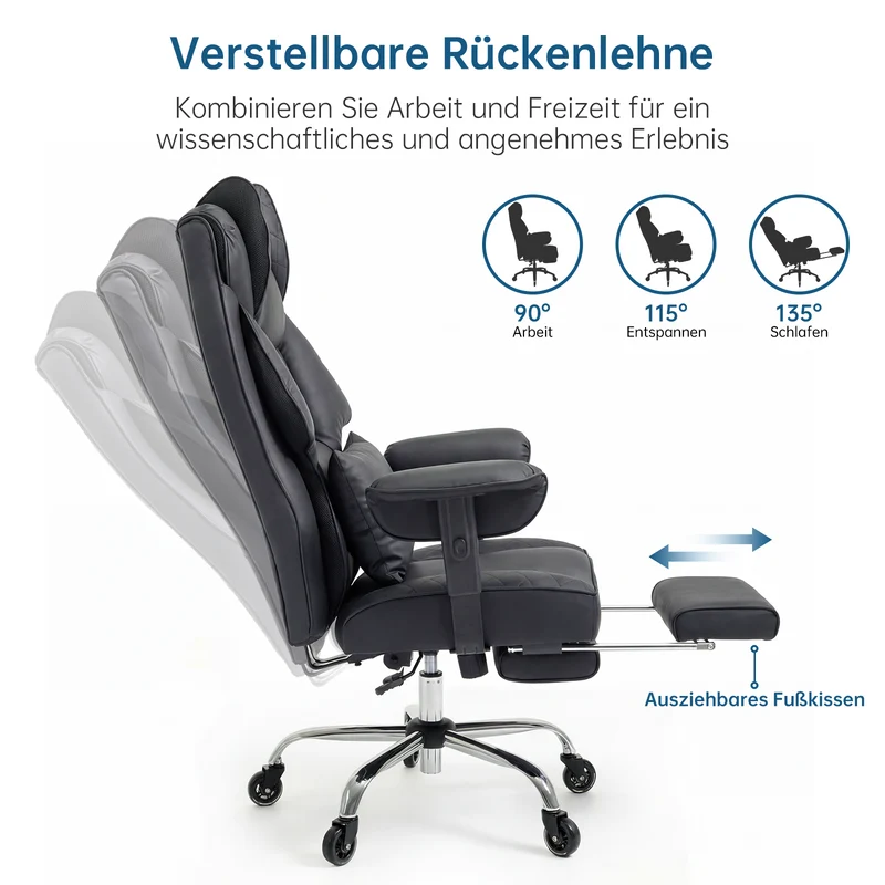 Ergonomischer XXL-Bürostuhl für Arbeit und Entspannung