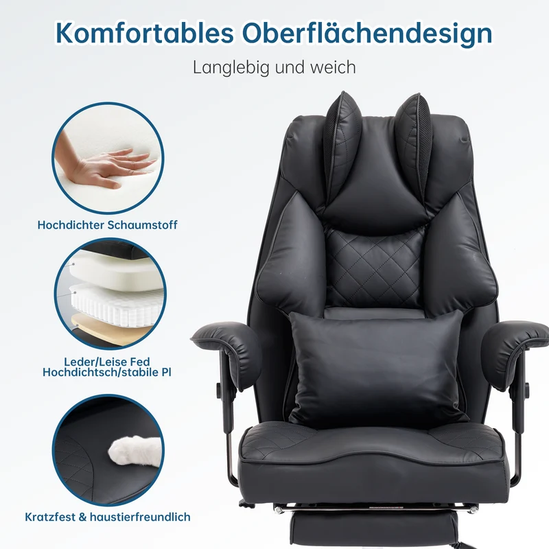 Ergonomischer XXL-Bürostuhl für Arbeit und Entspannung