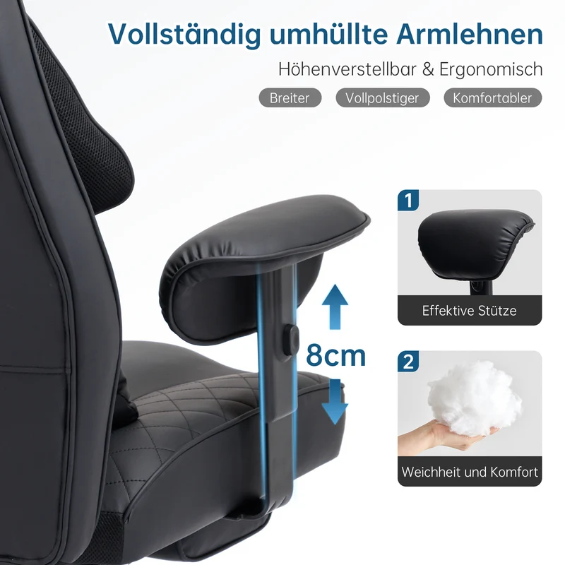 Ergonomischer XXL-Bürostuhl für Arbeit und Entspannung