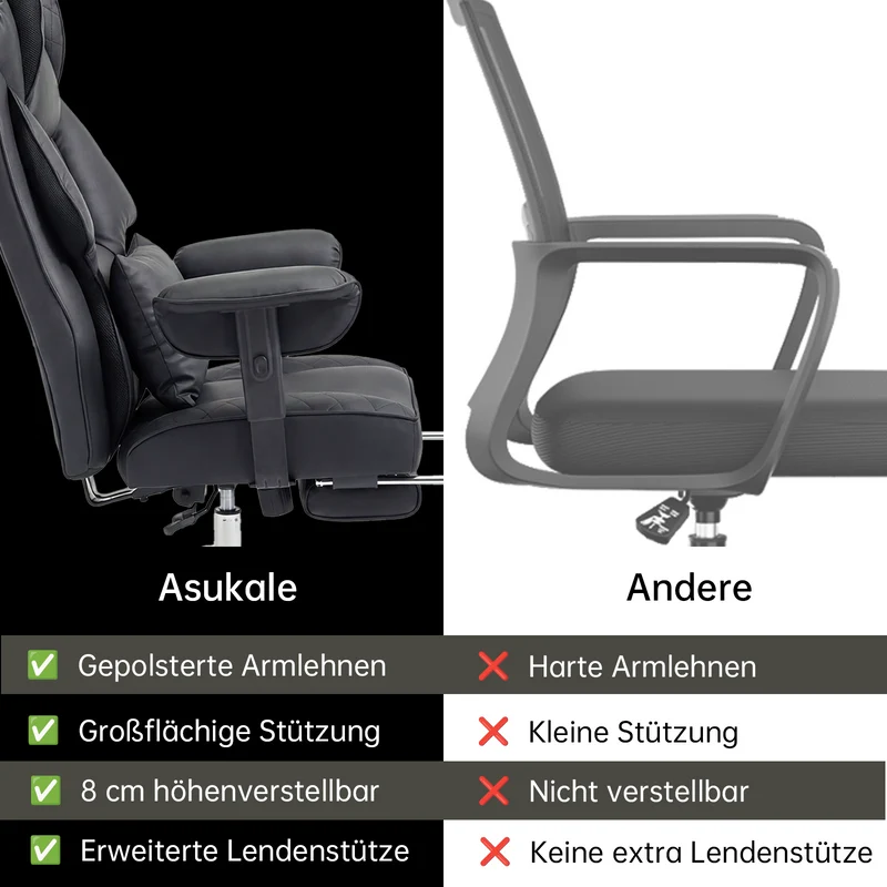 Ergonomischer XXL-Bürostuhl für Arbeit und Entspannung