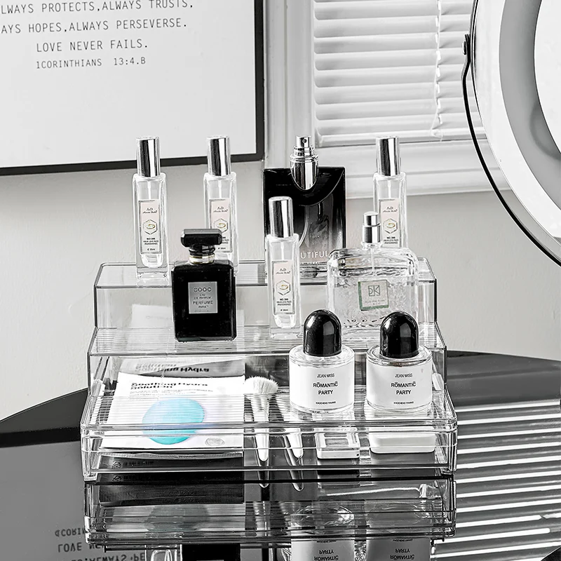 CRELIV Make-Up Organizer mit Schublade – 3-stufiger Kosmetik-Aufsteller