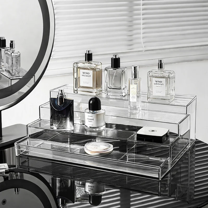 CRELIV Make-Up Organizer mit Schublade – 3-stufiger Kosmetik-Aufsteller