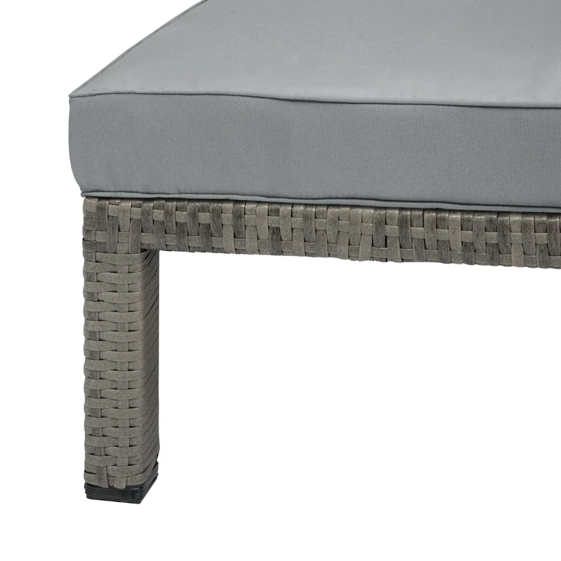 2er Set PEACH Gartenliege Polsterauflage Klappbar Polyrattan Grau