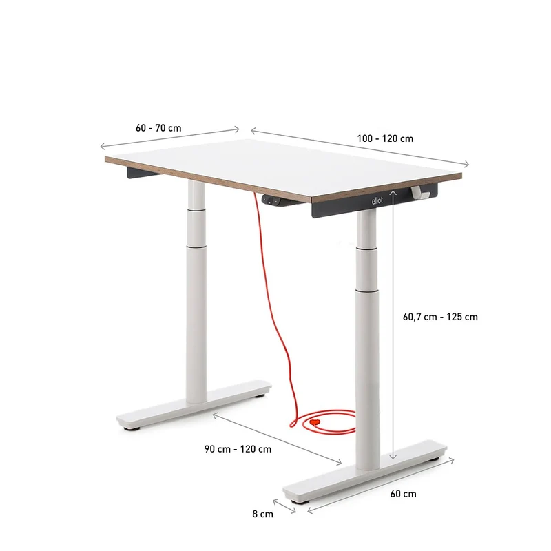 Eliot Tiny White Tischplatte Design White 100x60cm
