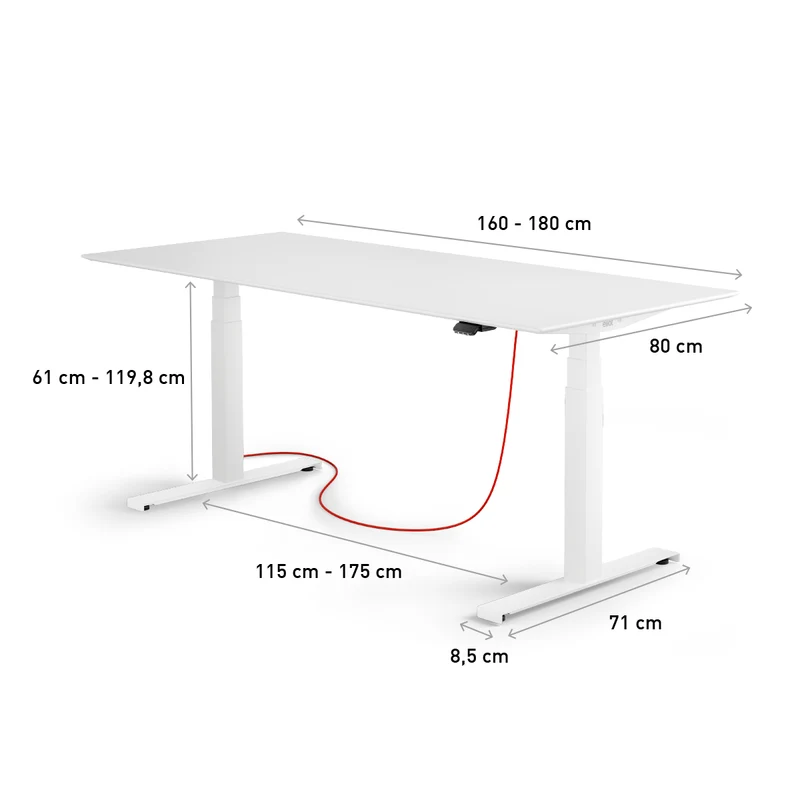 Eliot Lock White Tischplatte Multiplex Fenix Bianco 160x79cm