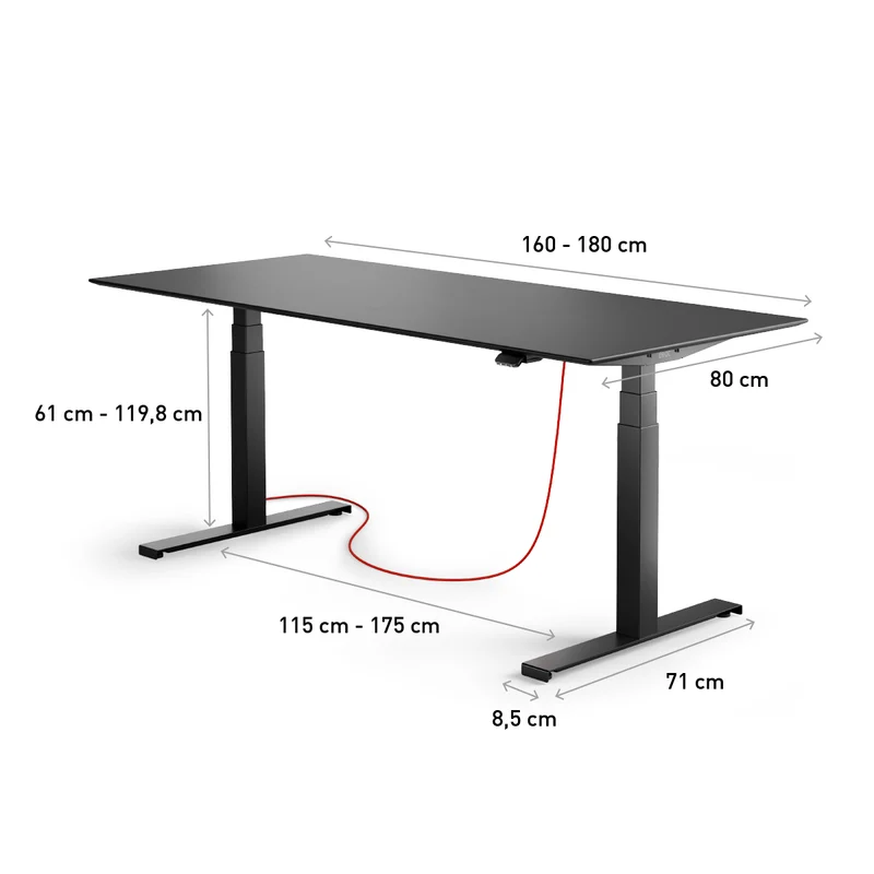 Eliot Lock Black Tischplatte Eiche Multiplex 180x79