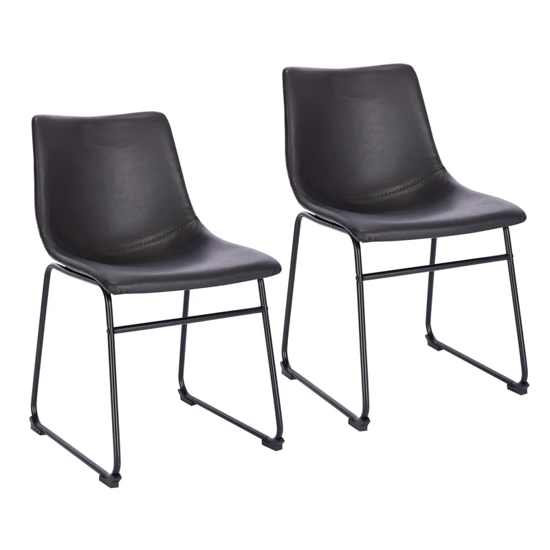 HARRY 2er Set Esszimmerstuhl Leder-Optik