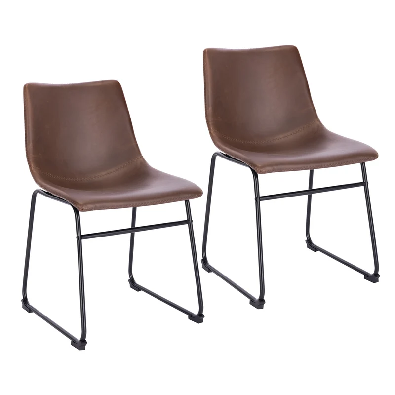 HARRY 2er Set Esszimmerstuhl Leder-Optik