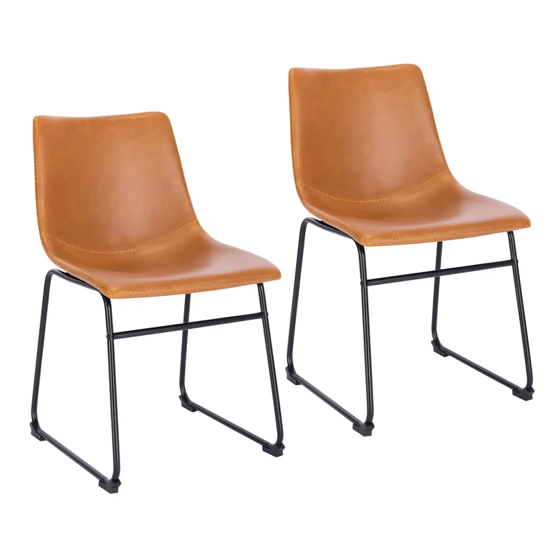 HARRY 2er Set Esszimmerstuhl Leder-Optik