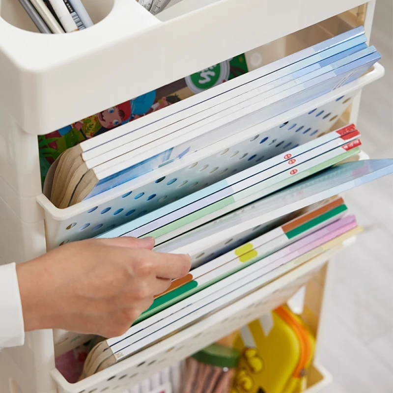 Creliv Bücherregal Rollregal, Schulanfang, Lernpartner für Arbeitzimmer & Garderobe, Leichtes Bewegen, flexible Anordnung