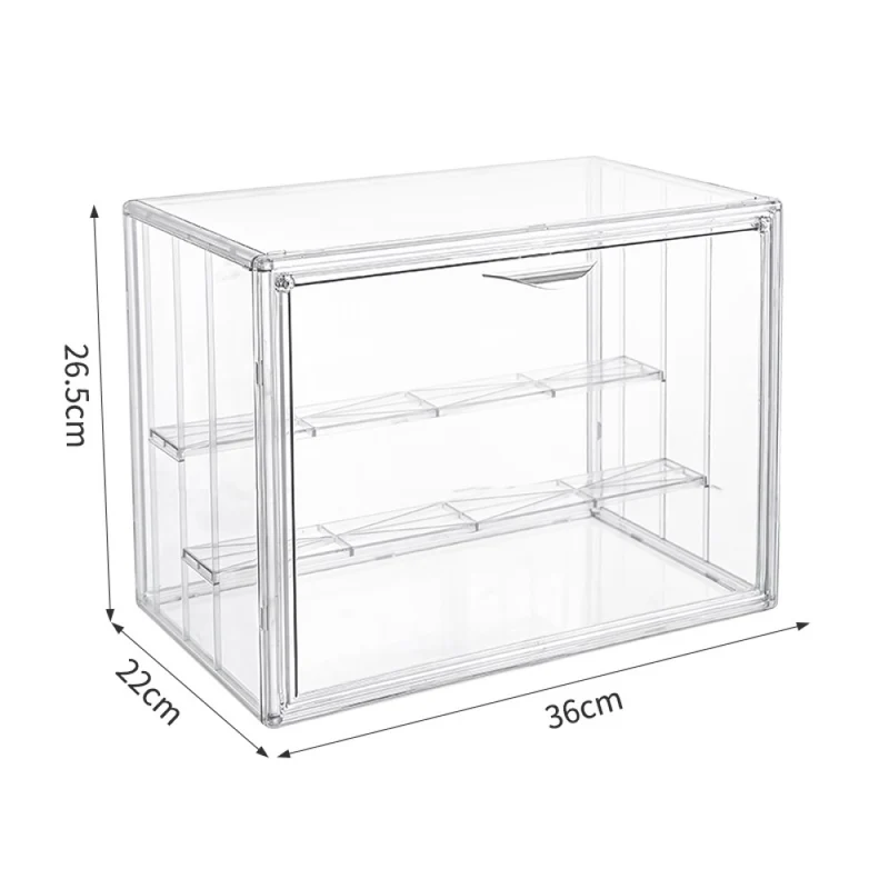 Creliv Vitrine Stapelbar für Garderobe, Transparent Acryl Schaukasten mit Tür (1-St., 36x26,5x22cm) für Figuren, Modelle, Tasche, Schuhe