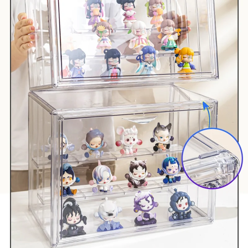 Creliv Vitrine Stapelbar für Garderobe, Transparent Acryl Schaukasten mit Tür (1-St., 36x26,5x22cm) für Figuren, Modelle, Tasche, Schuhe