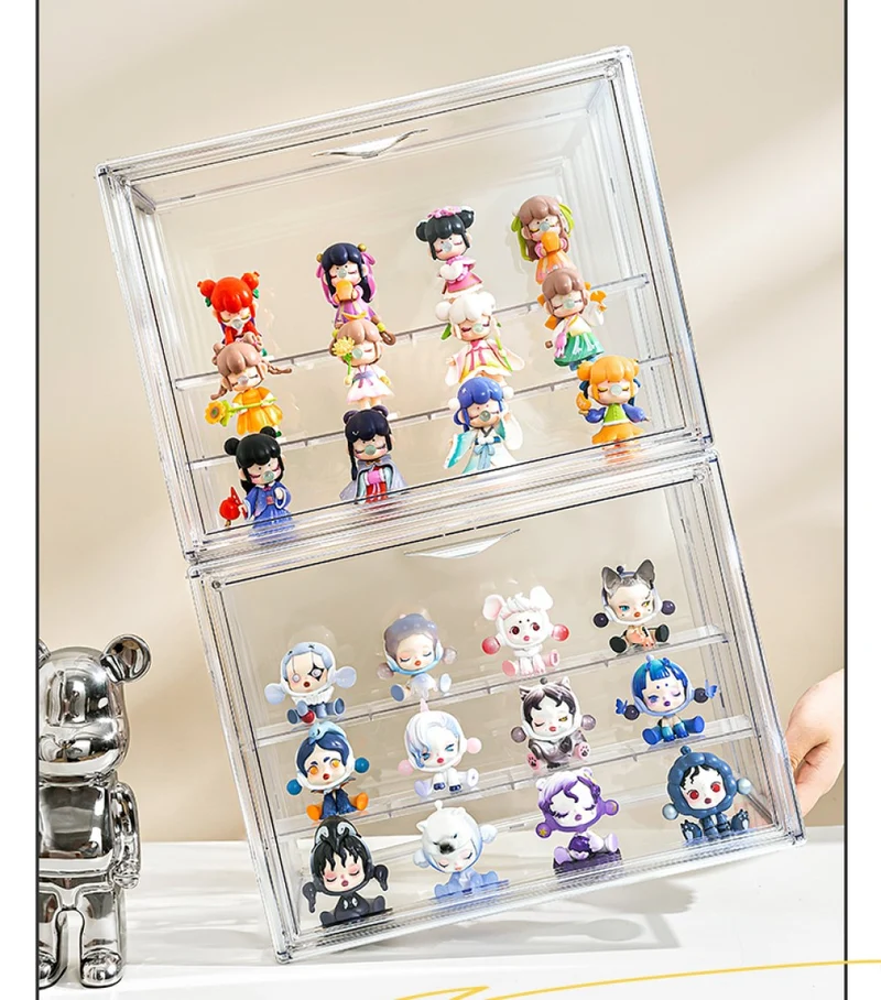 Creliv Vitrine Stapelbar für Garderobe, Transparent Acryl Schaukasten mit Tür (1-St., 36x26,5x22cm) für Figuren, Modelle, Tasche, Schuhe
