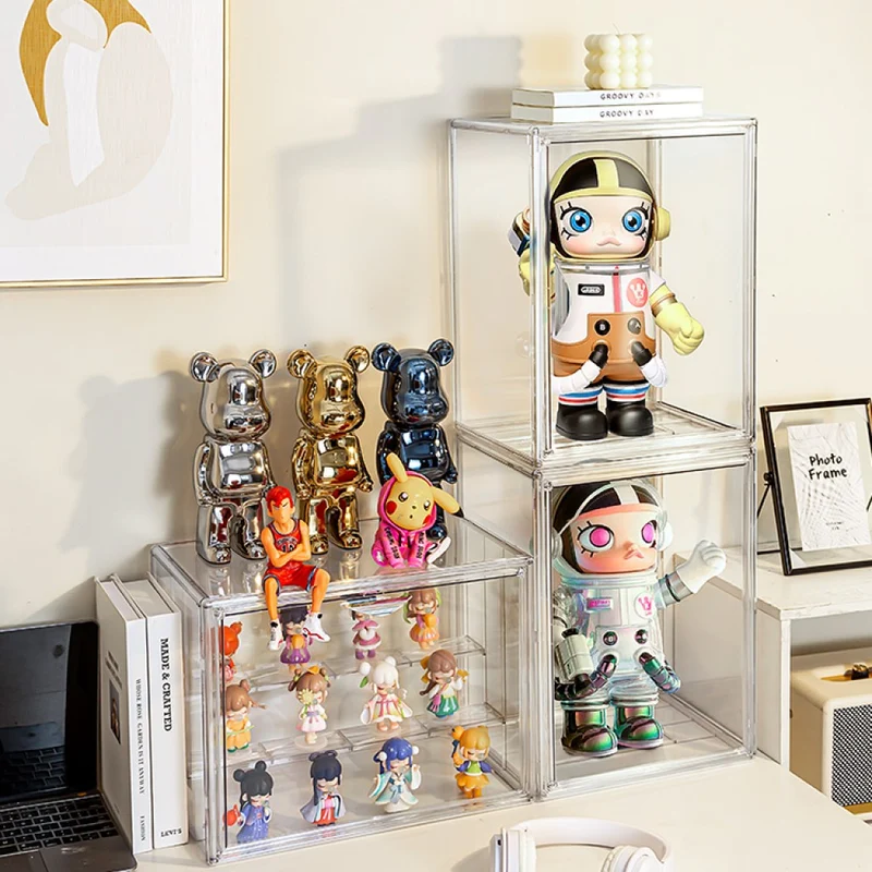Creliv Vitrine Stapelbar für Garderobe, Transparent Acryl Schaukasten mit Tür (1-St., 36x26,5x22cm) für Figuren, Modelle, Tasche, Schuhe
