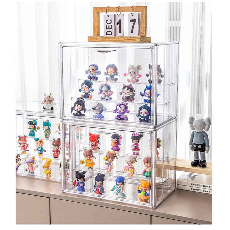 Creliv Vitrine Stapelbar für Garderobe, Transparent Acryl Schaukasten mit Tür (1-St., 36x26,5x22cm) für Figuren, Modelle, Tasche, Schuhe