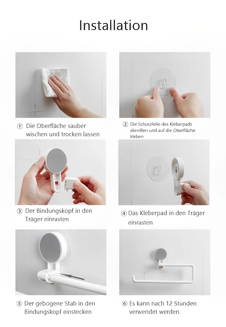 Creliv Wandrollenhalter Selbstklebend für Küche » Küchenrollenhalter für gängige Küchenrollen, Handtuchhalter