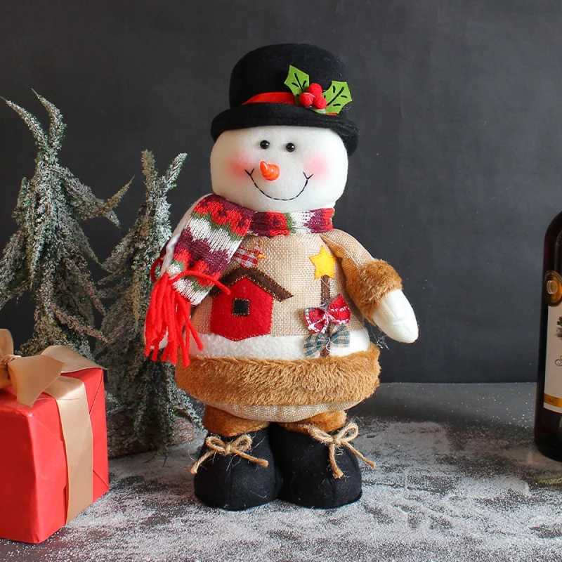 Creliv Weihnachtsmann für Garderobe, 3 Weihnachtspuppe, Schneemann-Figur, Weihnachtsgeschenk, teilweise handgefertigt