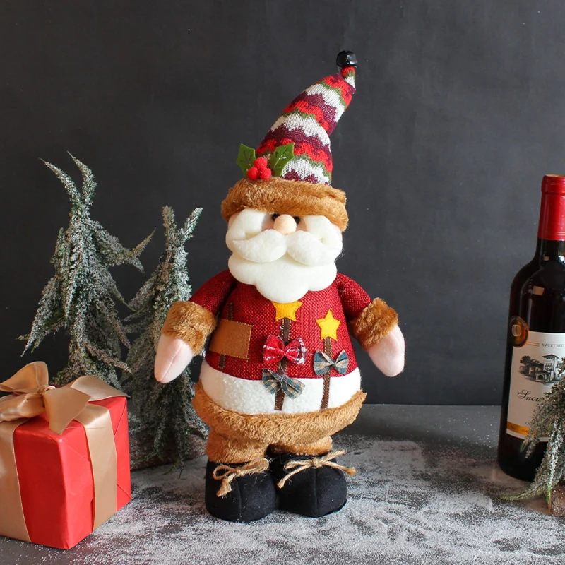 Creliv Weihnachtsmann für Garderobe, 3 Weihnachtspuppe, Schneemann-Figur, Weihnachtsgeschenk, teilweise handgefertigt