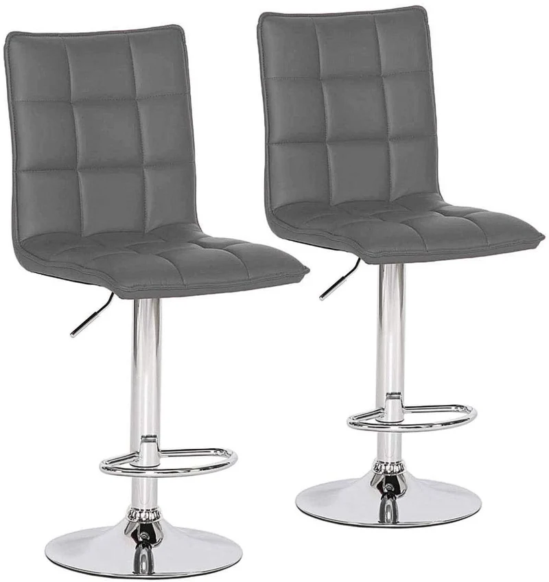2er Set Barhocker gesteppt Kunstleder