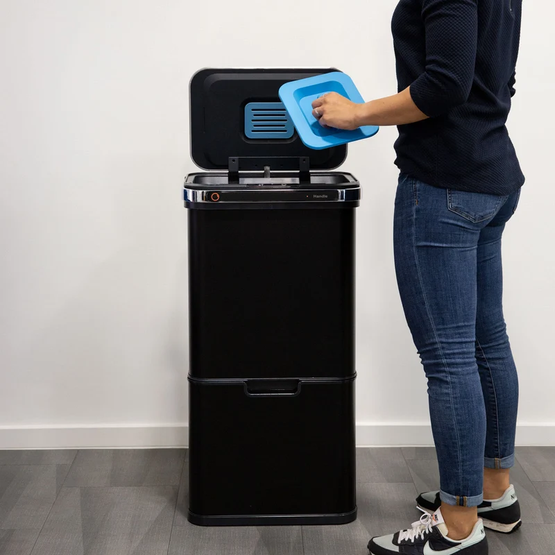 Sensor-Mülleimer 60L Selbstreinigungsfunktion und Aktivkohle-Filter