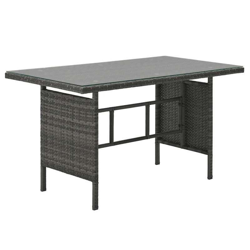 MONROE Garten-Lounge Set Outdoor Rattanlounge Essgruppe Polyrattan Lounge-Möbel Sitzgruppe Schwarz/Grau/Braun