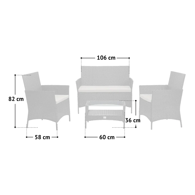 BROOKLYN Polyrattan Sitzgruppe Lounge Gartenmöbel Set