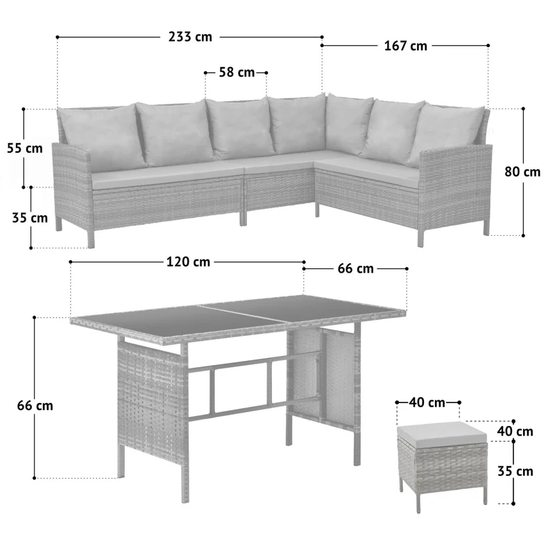 MADISON Rattan-Lounge Ecksofa Rattan-Lounge Gartenmöbel