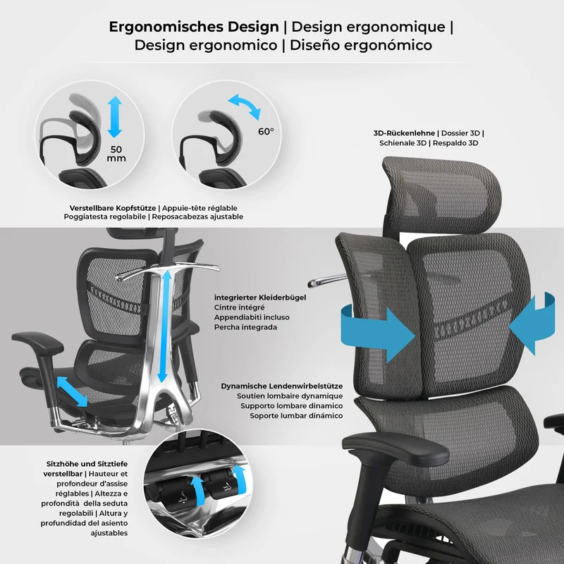 NORK ergonomischer Premium Chefsessel, Bürostuhl der Spitzenklasse.