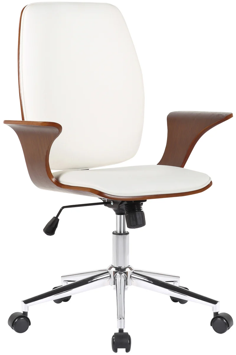 Designer-Bürostuhl BURBAN Bürostuhl Leder-Holz-Kombination