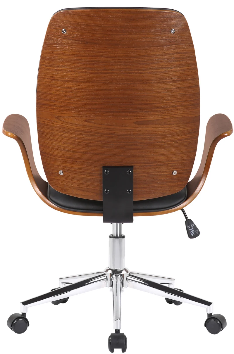 Designer-Bürostuhl BURBAN Bürostuhl Leder-Holz-Kombination