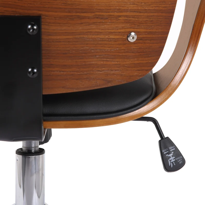 Designer-Bürostuhl BURBAN Bürostuhl Leder-Holz-Kombination