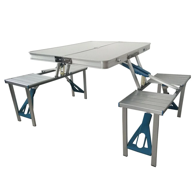 Camping Set Angelstuhl Picknick Hocker Bank Campingtisch Campingmöbel Alu