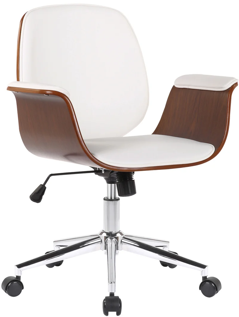 Designer-Bürostuhl BERK Chefsessel Leder-Holz-Kombination
