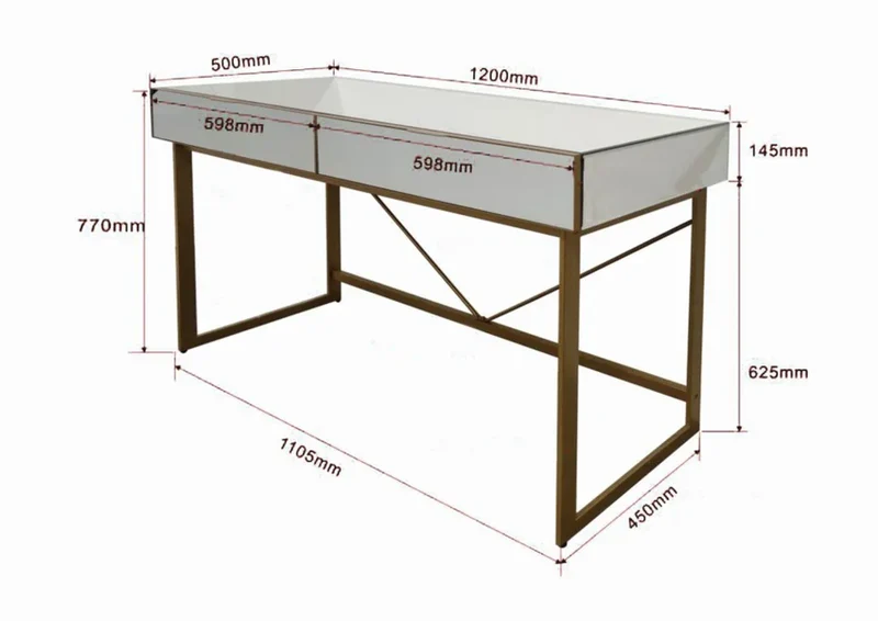 Schreibtisch Soran Gold 120x50cm