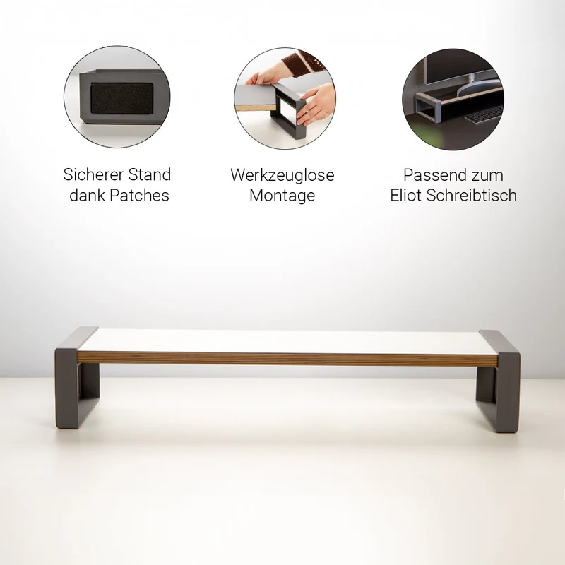 Schreibtischaufsatz Level Eiche Multiplex