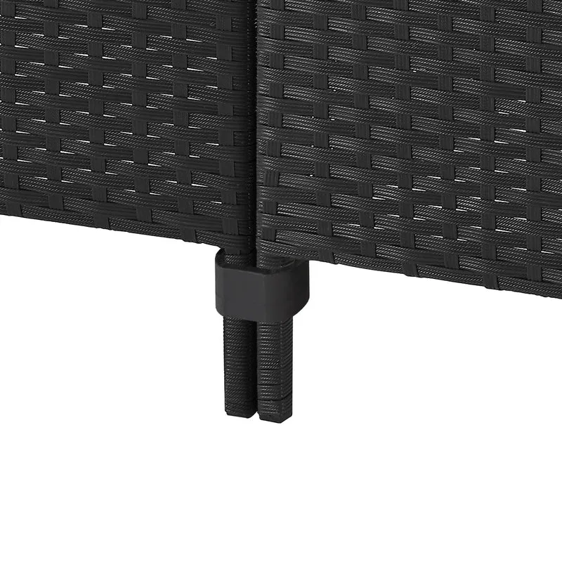 MADISON Essgruppe Set Abdeckhaube Rattan-Lounge Garnitur Schwarz